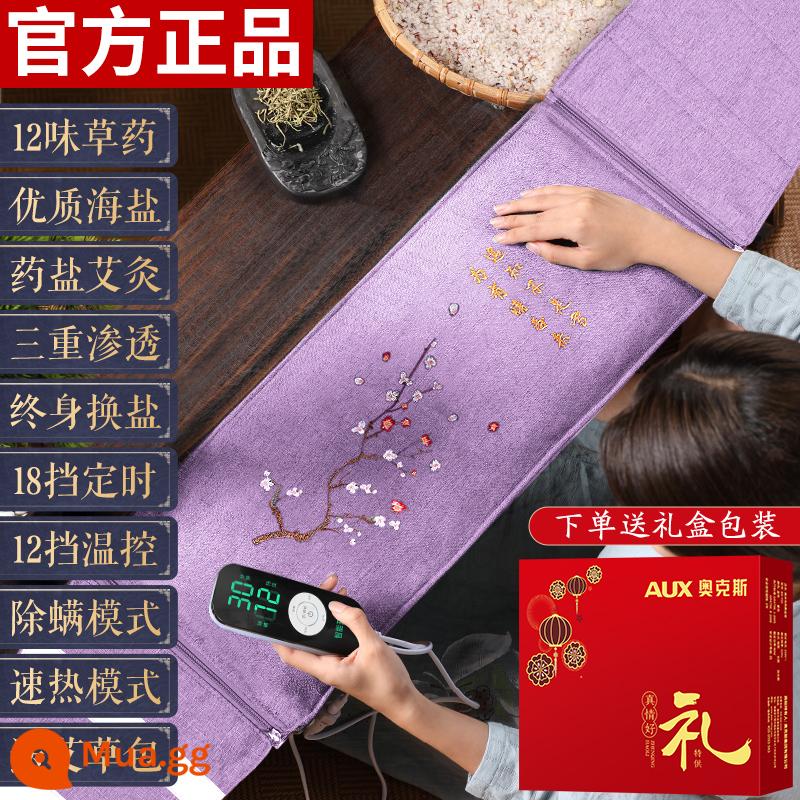 Túi muối Oaks túi nén nóng sưởi ấm bằng điện Mugwort moxibustion muối thô muối biển vai eo toàn bộ cơ thể túi vật lý trị liệu nói chung - [Zitang. Linen] 12 loại thảo dược + hộp quà + thay muối trọn đời + điều chỉnh nhiệt độ 12 cấp + hẹn giờ 18 cấp + hút ẩm + điều khiển từ xa LCD + ngải cứu.