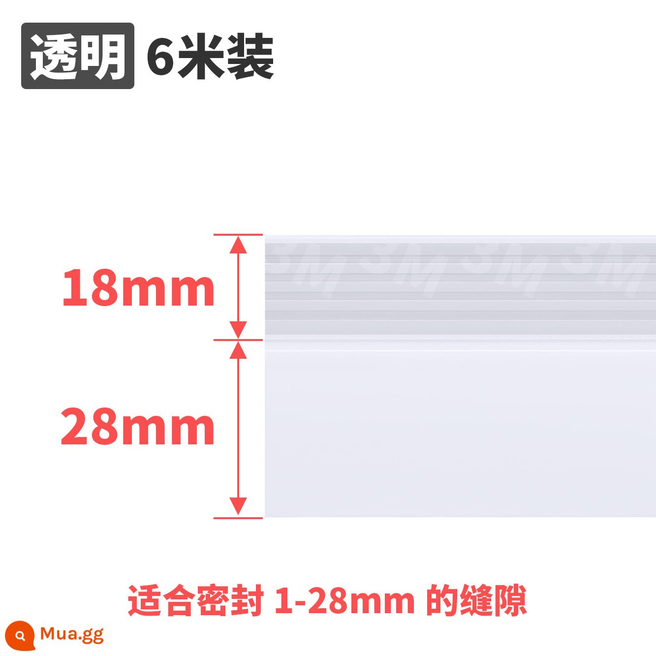 Dải gioăng đáy cửa Đường may đáy cửa Dải gioăng cửa đặc biệt Cửa kính Cửa chống trộm Cửa ra vào và cửa sổ Cửa phòng Cửa cách âm chống gió - [Mẫu rộng và dày dành cho may chuyên nghiệp] Trong suốt, rộng 46mm, dài 6 mét