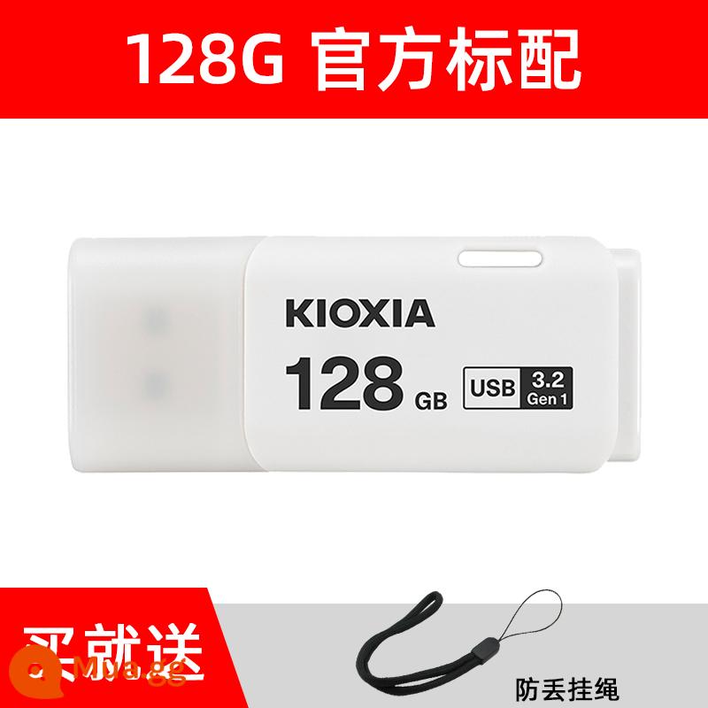 Ổ đĩa flash Kioxia 128g chính hãng tốc độ cao 3.0 U301 trên ô tô máy tính USB dung lượng lớn chính hãng hàng đầu Store chính hãng - Tiêu chuẩn trắng 128G/có dây buộc