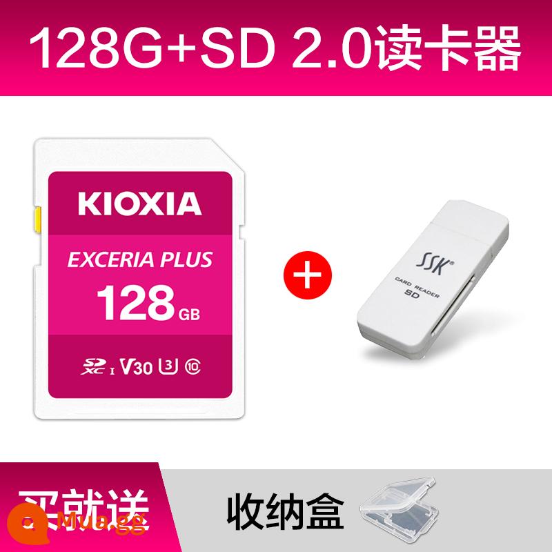 [Xuất xứ Nhật Bản] thẻ kioxia/Kioxia SD 128g thẻ nhớ máy ảnh sdxc 4K U3 tốc độ cao Sony Canon Nikon máy ảnh kỹ thuật số một mắt thẻ nhớ máy ảnh thẻ sd thẻ lớn - Thẻ nhớ 128G + đầu đọc thẻ 2.0/hộp đựng miễn phí