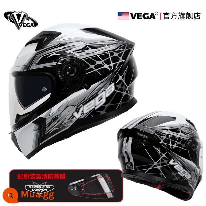 Mỹ VEGA Moto rcycle Mũ Bảo Hiểm Xe Máy Chạy Mũ Bảo Hiểm Chống Sương Mù Mùa Đông Nam Nữ Bốn Mùa Đa Năng Cá Tính mũ Bảo Hiểm Full - xám xám