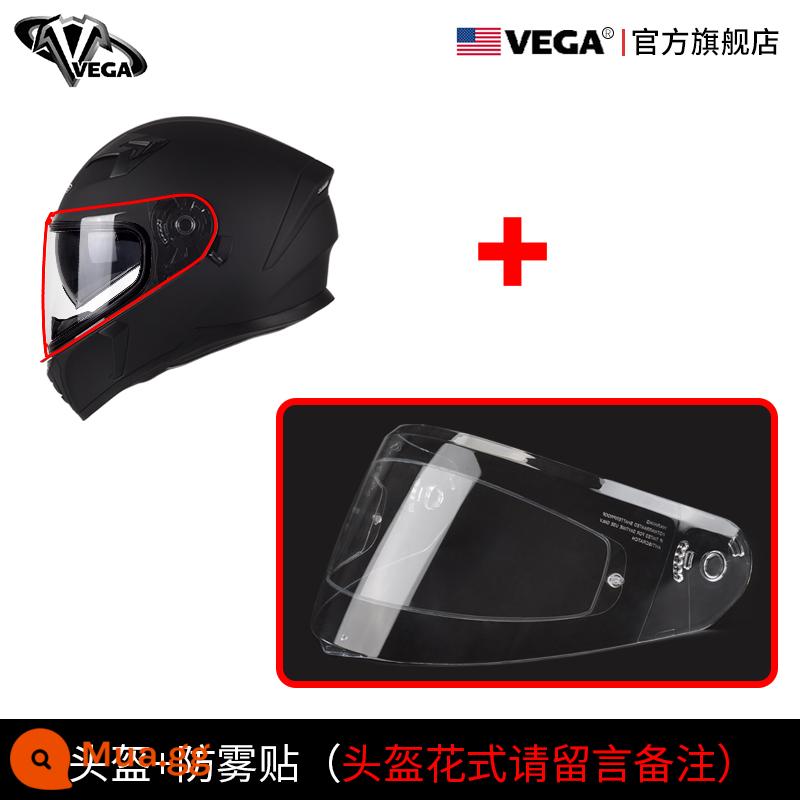 Mỹ VEGA đầu máy mũ nam nữ bluetooth đầu máy full mũ bảo hiểm bốn mùa đa năng phong cách retro cá tính thoáng mát chống sương mù - Mũ bảo hiểm có miếng dán chống sương mù màu