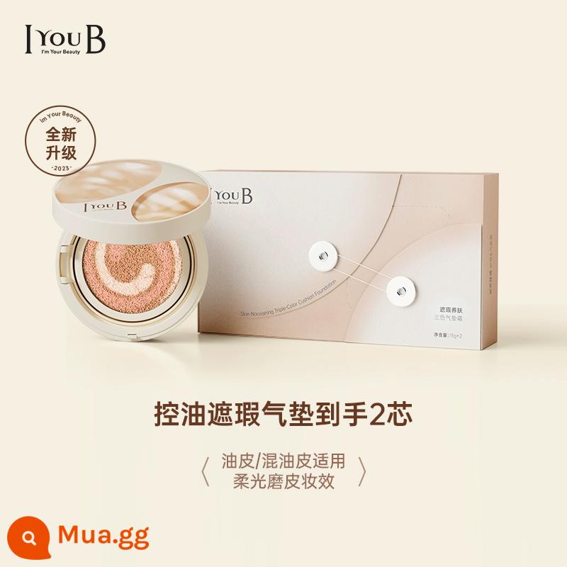 iyoub air cushion ba màu bb cream che khuyết điểm cách ly dưỡng ẩm kiểm soát dầu lâu dài cho làn da tươi sáng không tẩy trang mỹ phẩm nền dạng lỏng - [Dành cho da dầu] Kem che khuyết điểm 15g + Refill 15g