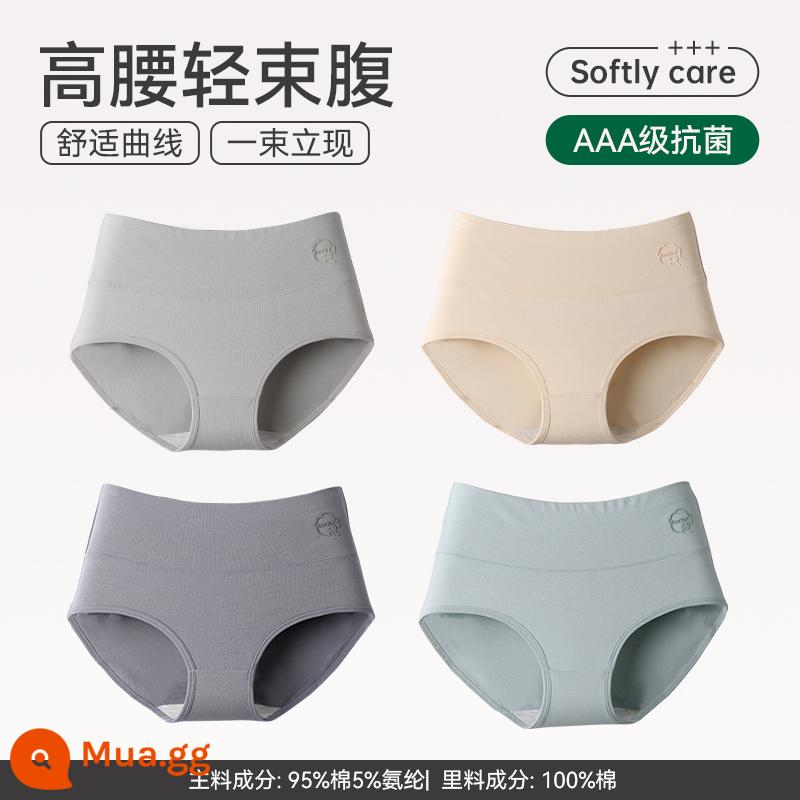 Quần lót nữ Catman Cotton nguyên chất Kháng khuẩn Eo cao Kiểm soát bụng Kích thước lớn Quần đùi nữ Quần cotton Quần đùi Tóm tắt Tóm tắt - Nhóm ảnh chính H: xám đậm + xám nhạt + xám xanh + màu da