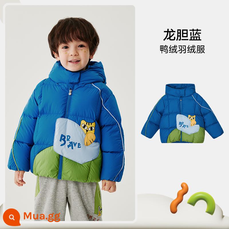 Woobaby Good Friend Series Áo khoác trẻ em dày ba lớp 23 áo khoác lông vịt mùa đông ấm áp cho bé trai và bé gái - cây khổ sâm xanh