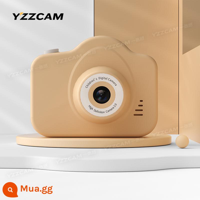 Camera kép độ nét cao máy ảnh kỹ thuật số dễ thương trong khuôn viên sinh viên có thể chụp ảnh và tải lên máy ảnh ghi lại hành trình trên điện thoại di động - Màu vàng kaki (ảnh đơn HD)