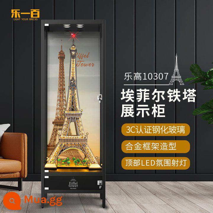 LYB thích hợp cho Lego 10307 Paris Tháp Eiffel hộp trưng bày acrylic trong suốt đèn LED DIY - Tủ trưng bày màu đen nền tháp sắt