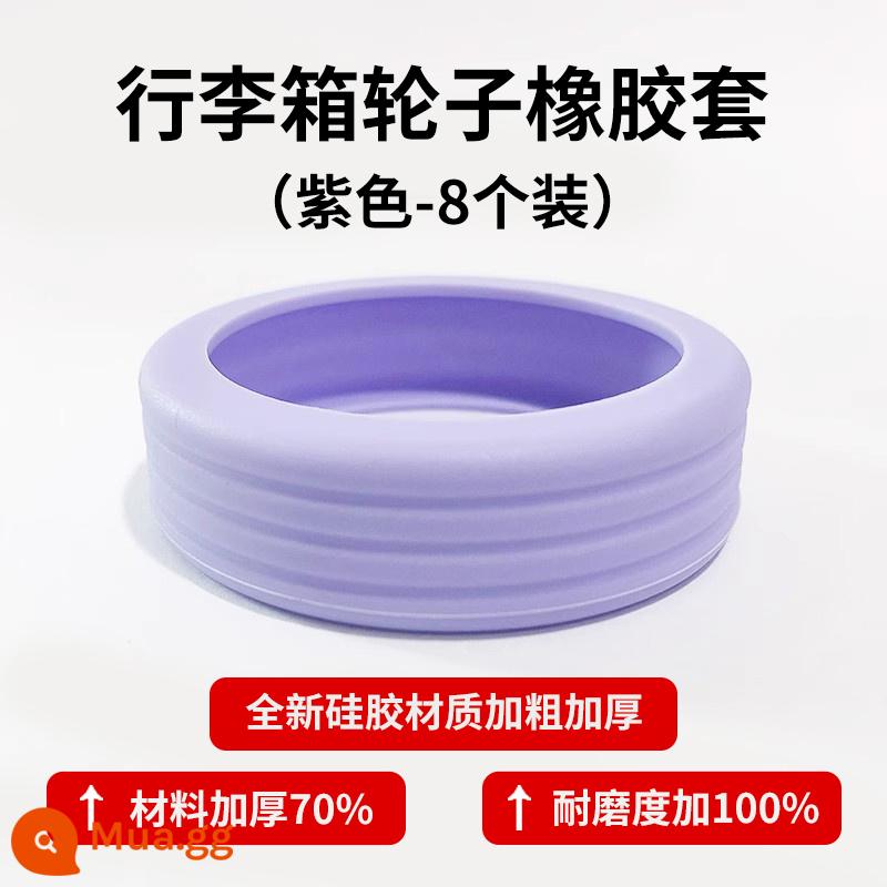 Vali Bánh Xe Cao Su Im Lặng Bánh Xe Vali Xe Đẩy Ốp Lưng Bảo Vệ Thay Thế Đa Năng Bánh Xe Silicone Phụ Kiện - Chất lượng hàng đầu: [Tím 8 gói/Bền] Tồn tại trong mười năm