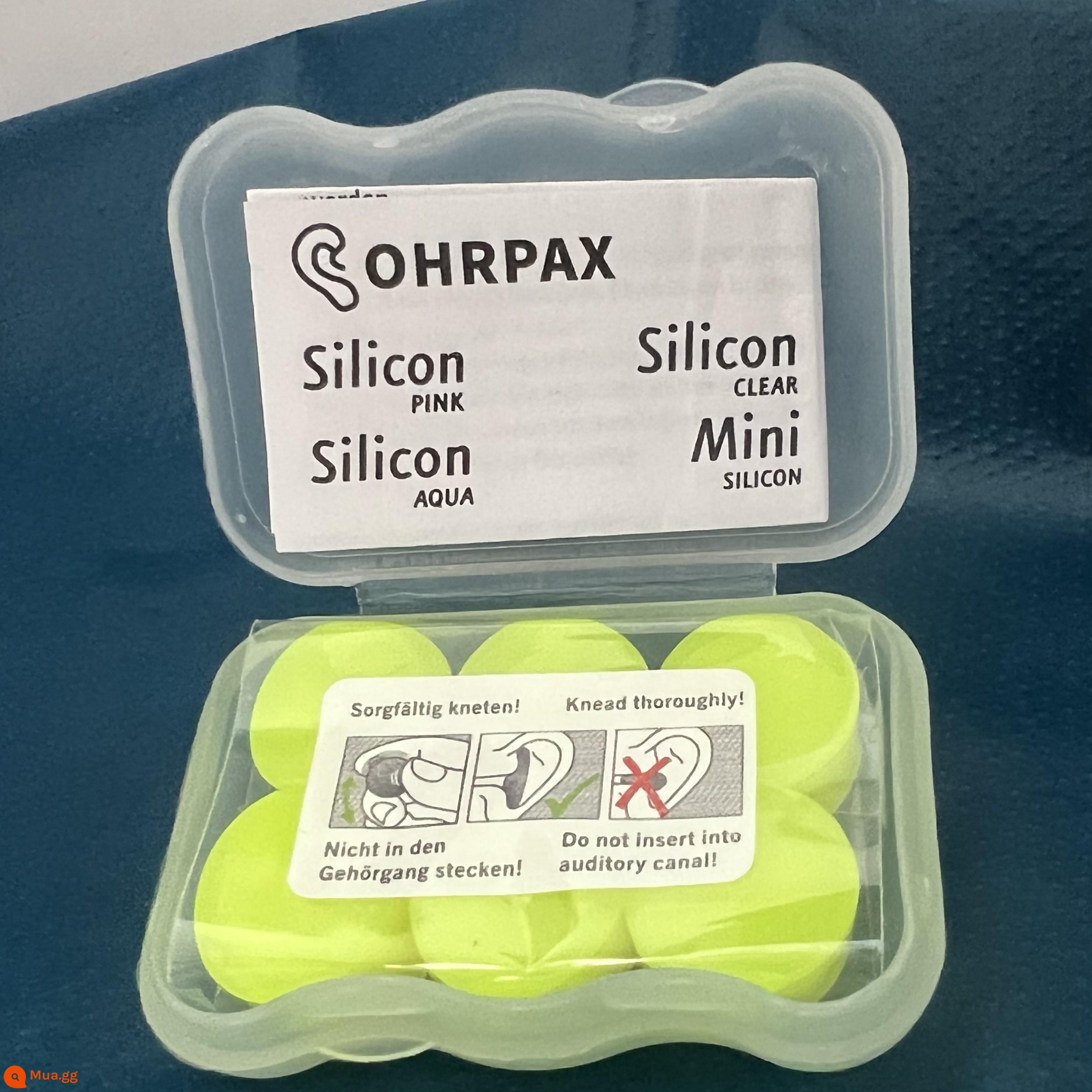 Nút bịt tai silicon của Đức chống ồn khi ngủ đặc biệt siêu cách âm sinh viên học ký túc xá giảm tiếng ồn chống ngáy - Silicone màu xanh lá cây--gói 6 cái--đi kèm hộp bảo quản