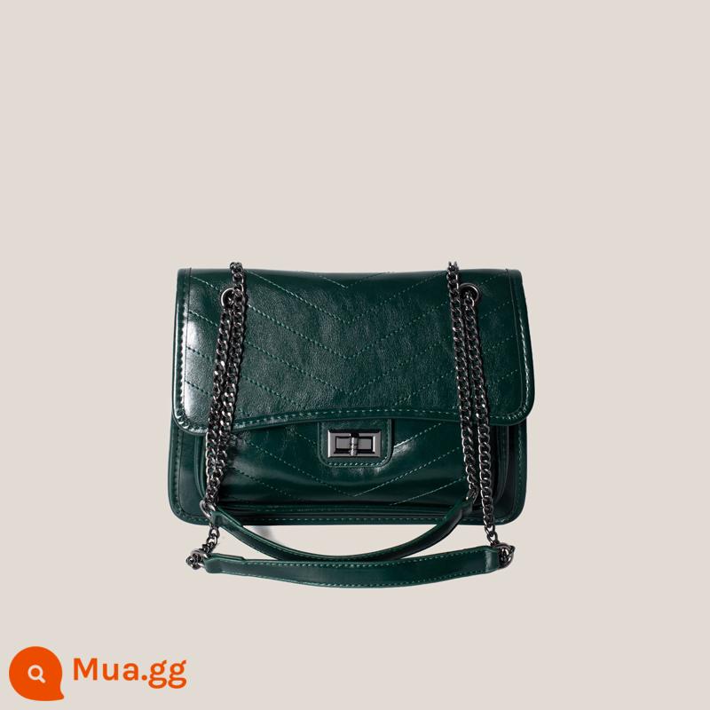 Lanlia BAG2022 xu hướng mới năm nay phổ biến túi vô gia cư túi đeo vai sát nách túi xích túi đeo chéo cao cấp - Màu xanh đậm, đựng được iPad 10.2 inch