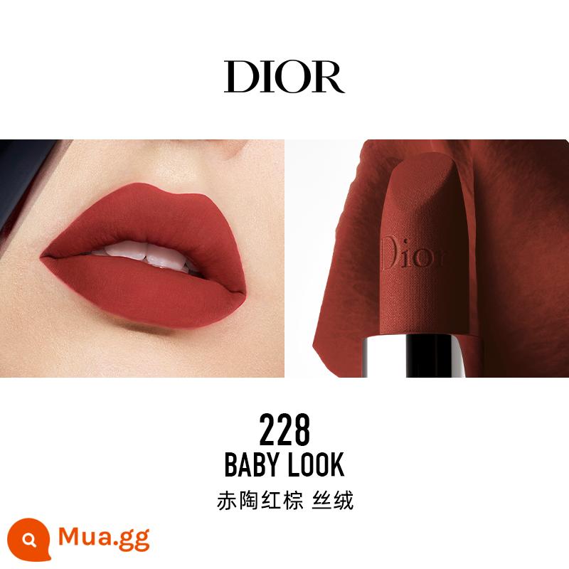 [Chữ độ nét cao] Son môi vàng xanh Dior Dior Lieyan màu mới #735#999#720 nhung - [Cùng phong cách với Reba] 228 đất nung nhung nâu đỏ