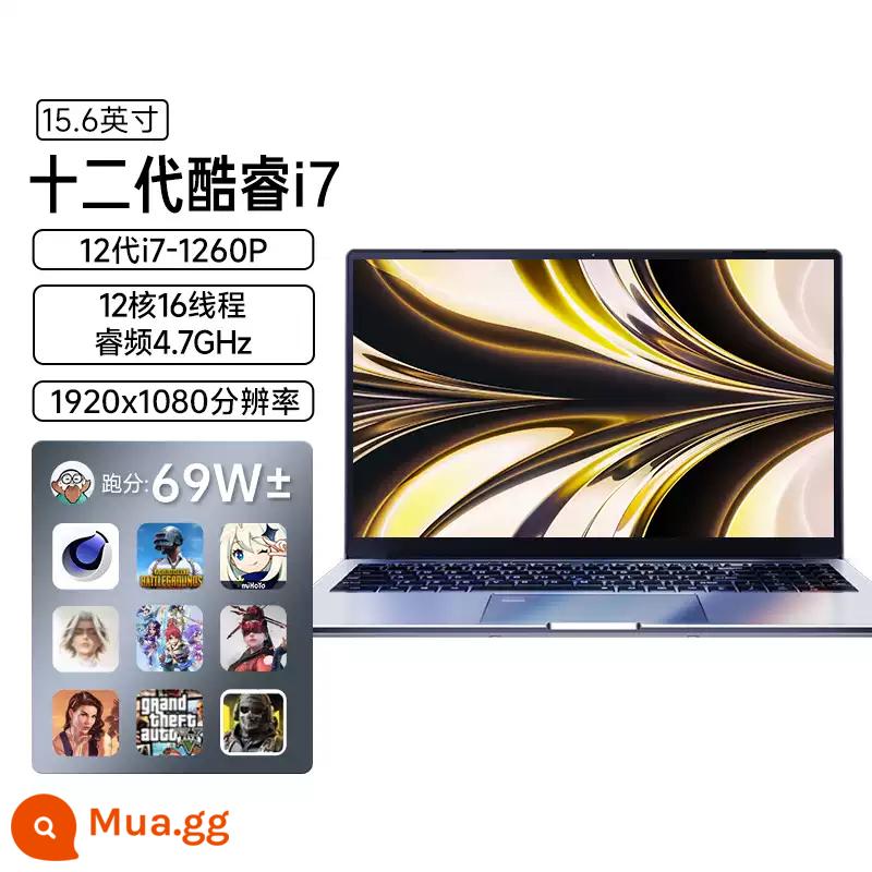 [Máy tính xách tay Core i5-1240P thế hệ thứ 12] i7 hiệu suất cao 15,6 inch 2,5K toàn màn hình kim loại mỏng và nhẹ cuốn sách trò chơi thiết kế dành cho sinh viên văn phòng kinh doanh 2022 mới - Core i7-1260P thế hệ thứ mười hai