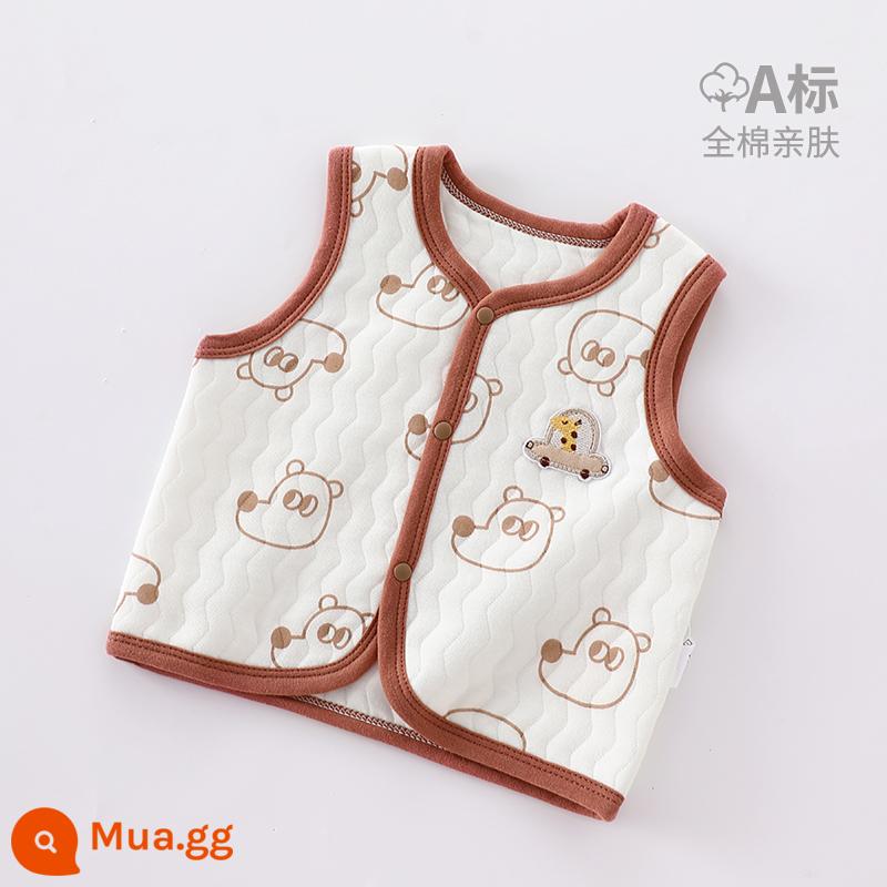 Áo vest cho bé mặc ngoài vào mùa thu đông Kẹp tóc đuôi ngựa cho bé sơ sinh cho mùa xuân thu Áo vest mỏng loại A cho bé mặc bên trong ấm áp. - chó da lạc đà