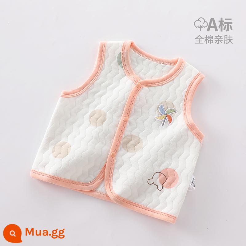 Áo vest cho bé mặc ngoài vào mùa thu đông Kẹp tóc đuôi ngựa cho bé sơ sinh cho mùa xuân thu Áo vest mỏng loại A cho bé mặc bên trong ấm áp. - Gấu bong bóng màu hồng tiềm ẩn