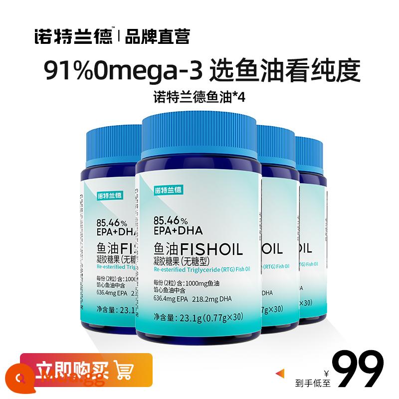 Nordland Fish Oil Omega 3 Chính Hãng Chính Hãng EPA+DHAomega3 Deep Sea rTG Flagship Cửa Hàng Trực Tiếp - [Gói chu kỳ 4 chai]