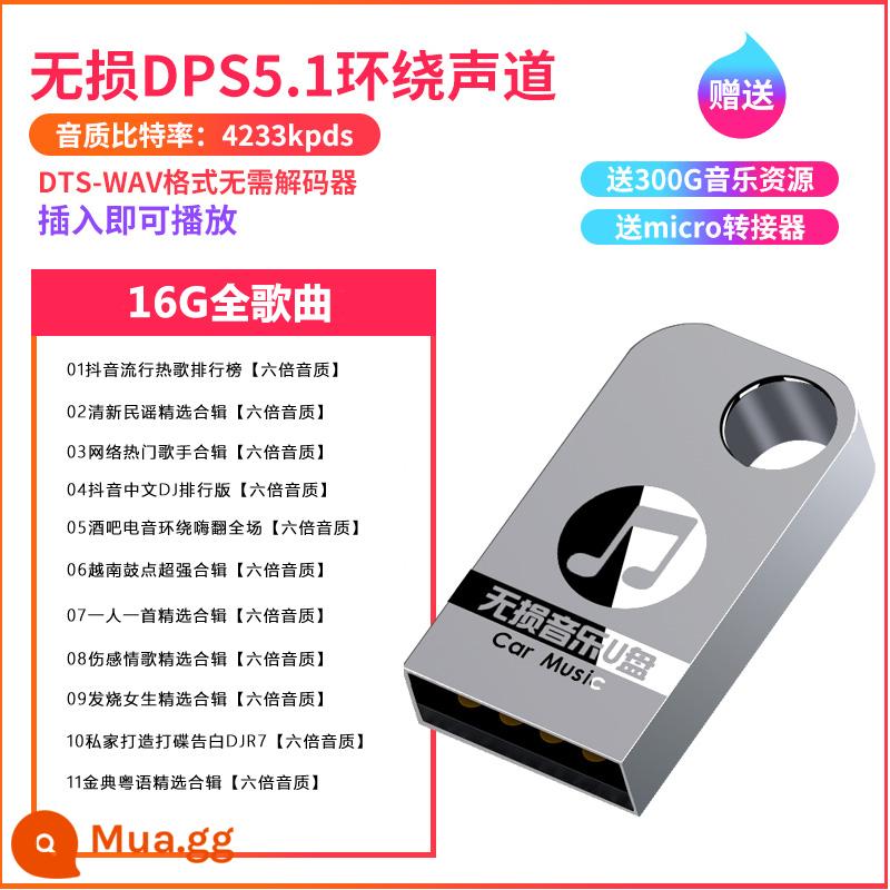 Xe Ô Tô Ổ Đĩa Flash USB 2023 Douyin Internet Người Nổi Tiếng Nổi Tiếng Nhạc Pop Buồn Những Bài Hát Tình Yêu Không Bị Biến Dạng Chất Lượng Cao Xe MP3 đèn LED Cổng USB - 16G[Douyin+Classic+DJ] 700 bài hát đầy đủ