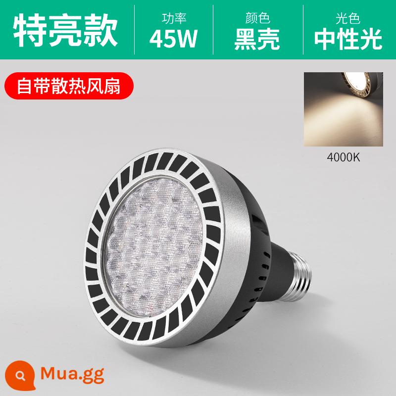 Đèn Led Theo Dõi Bóng Đèn Pha Par30 Đèn Đơn Cửa Hàng Quần Áo Siêu Thị Tươi Đèn Siêu Sáng Tiết Kiệm Năng Lượng Vít E27 Nguồn Sáng - Vỏ màu đen ★ có quạt làm mát [45W lõi Châu Âu bầu trời đầy sao sáng rực rỡ] ánh sáng trung tính