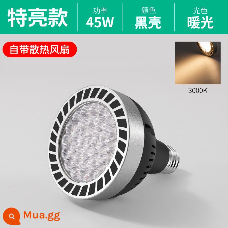 Đèn Led Theo Dõi Bóng Đèn Pha Par30 Đèn Đơn Cửa Hàng Quần Áo Siêu Thị Tươi Đèn Siêu Sáng Tiết Kiệm Năng Lượng Vít E27 Nguồn Sáng - Vỏ màu đen có quạt làm mát [45W lõi Châu Âu bầu trời đầy sao sáng] ánh sáng ấm áp