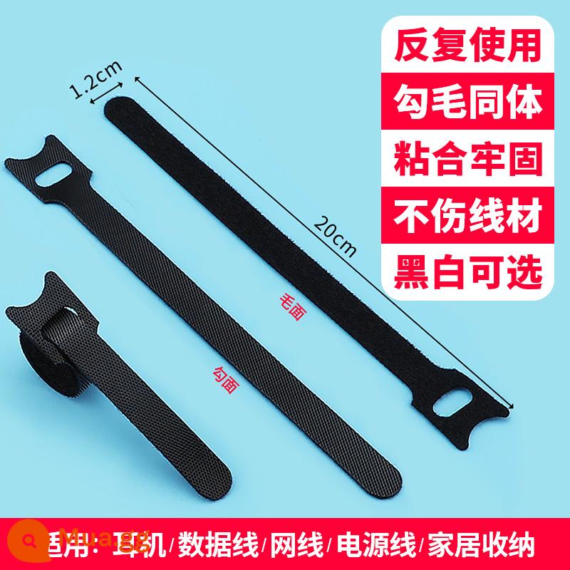 Lưu trữ cáp dữ liệu, buộc cáp, quản lý cáp, cuộn tai nghe, dây Velcro, dây nguồn máy tính, cáp sạc, tuyến mạng - Kiểu đầu mèo ☆ Size lớn 5 miếng (vui lòng lưu ý màu đen/trắng. Mặc định là đen)