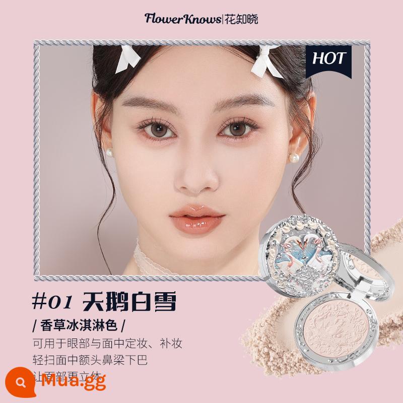 [Khởi đầu năm mới tốt lành] Flower Knows Swan Ballet Velvet Mist Emboss Blush Puffy Matte Makeup Flagship Store - 01Thiên Nga Tuyết