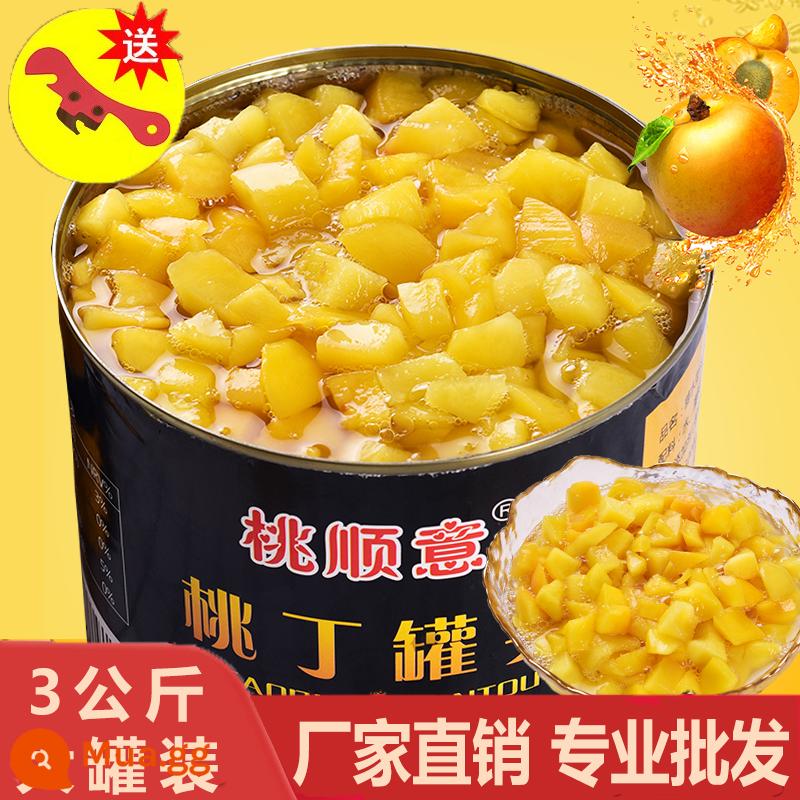 Đào vàng đóng hộp thương mại lon lớn 3kg cam bayberry dứa dừa trái cây thùng 3kg phục vụ trái cây đóng hộp - 3kg đào vàng đào