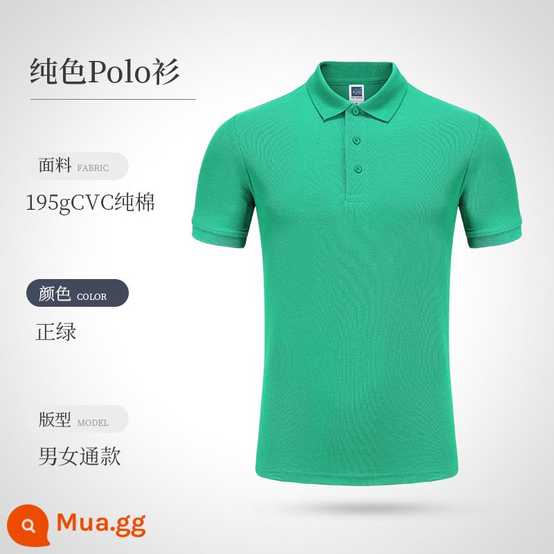 Áo polo đảo ngược quần áo làm việc tùy chỉnh logo nhân vật thêu cotton t -shirts áo sơ mi quảng cáo văn hóa bản đồ tay áo ngắn - Màu xanh thật