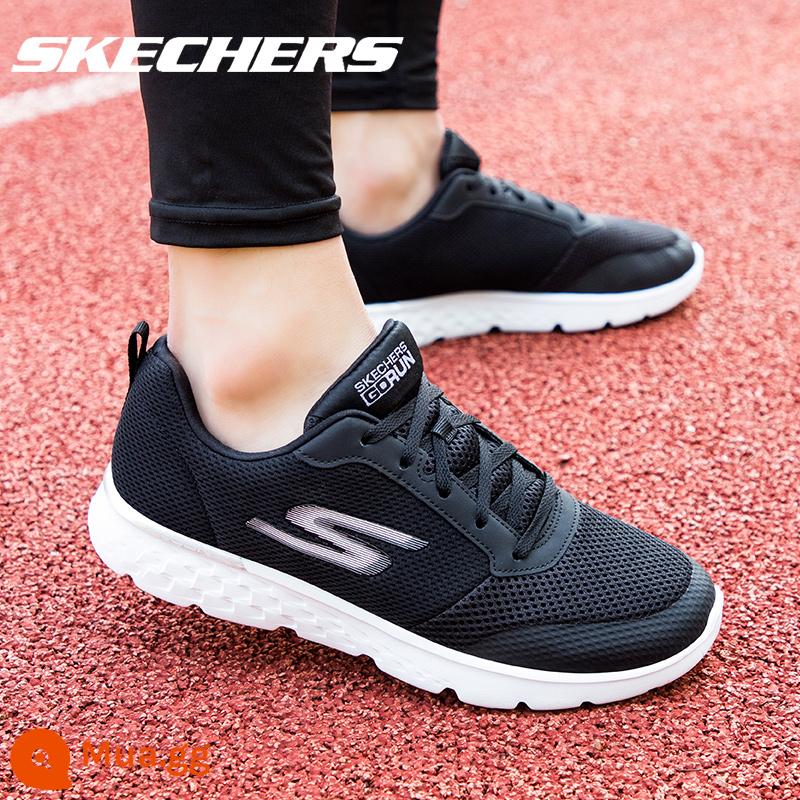 Skechers SKECHERS nam sneakers giày trắng chính thức soái hạm Store xác thực lưới trắng giày chạy bộ nam - đen/trắng 661013