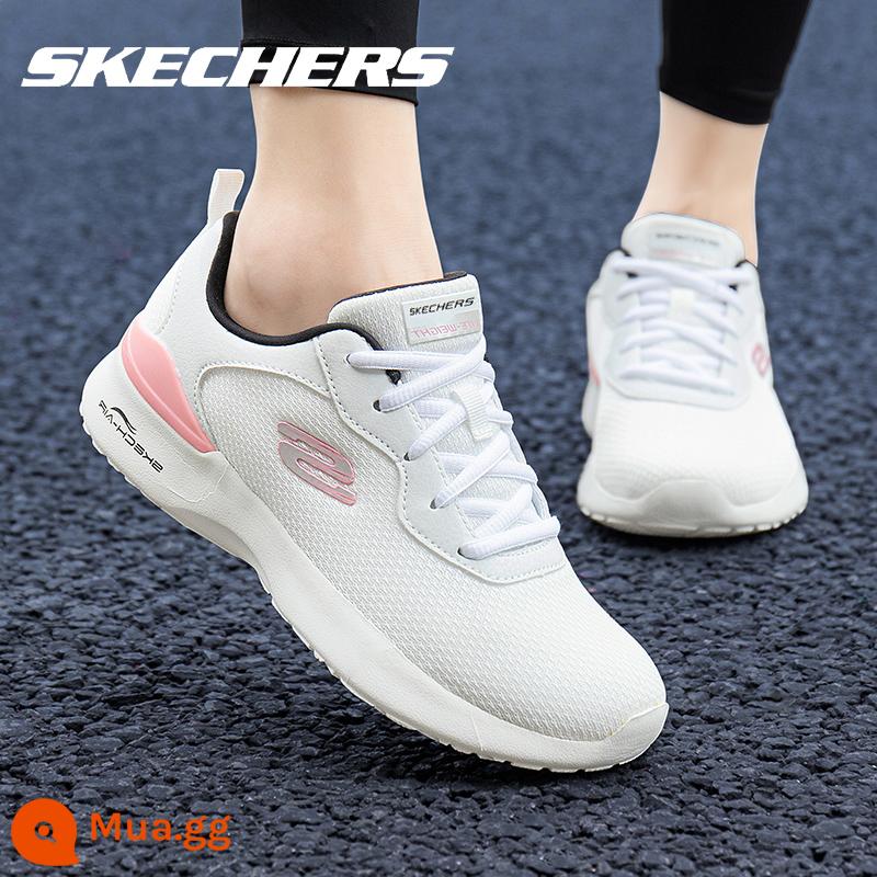 Skechers SKECHERS giày nữ giày thể thao chính thức flagship store trang web chính thức mùa đông chính hãng lưới thoáng khí giày chạy bộ nữ - Bột màu trắng đen 149346