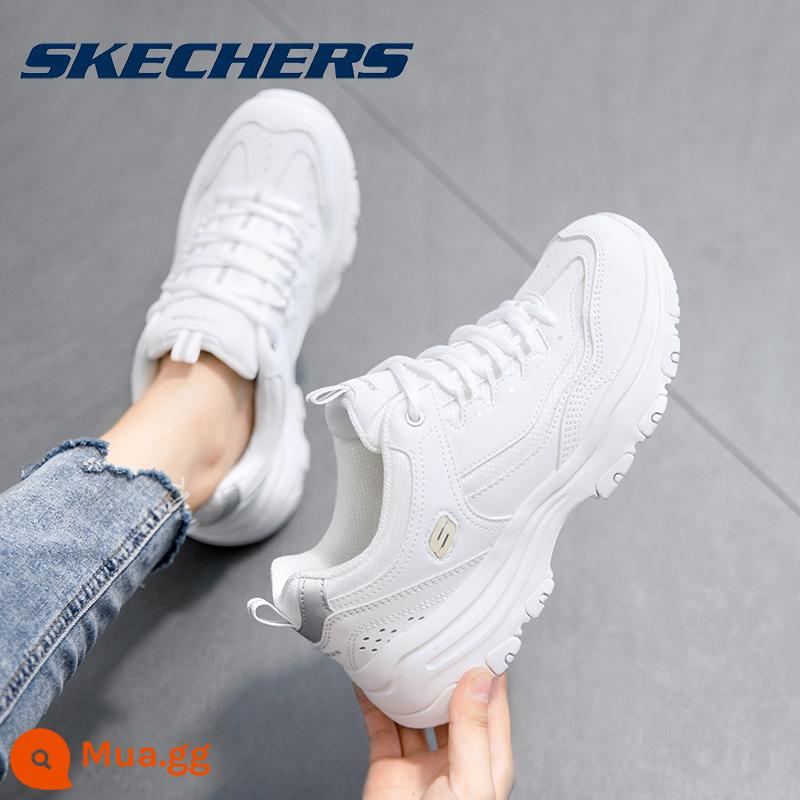 Skechers SKECHERS giày nữ gấu trúc giày trắng chính thức soái hạm Store mùa đông đích thực bố giày giày thể thao nữ - [Khuyến nghị bán chạy-Phong cách da] Trắng 88888250