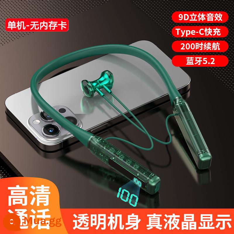 Tai nghe bluetooth không dây đời mới pin siêu khủng nghe hót cổ treo cổ có thẻ nhớ cắm Huawei Apple phổ thông - Spruce Green-Half In-Ear [Thẻ Bluetooth để nghe nhạc☆Tuổi thọ pin siêu dài☆Cuộc gọi thoại HD]