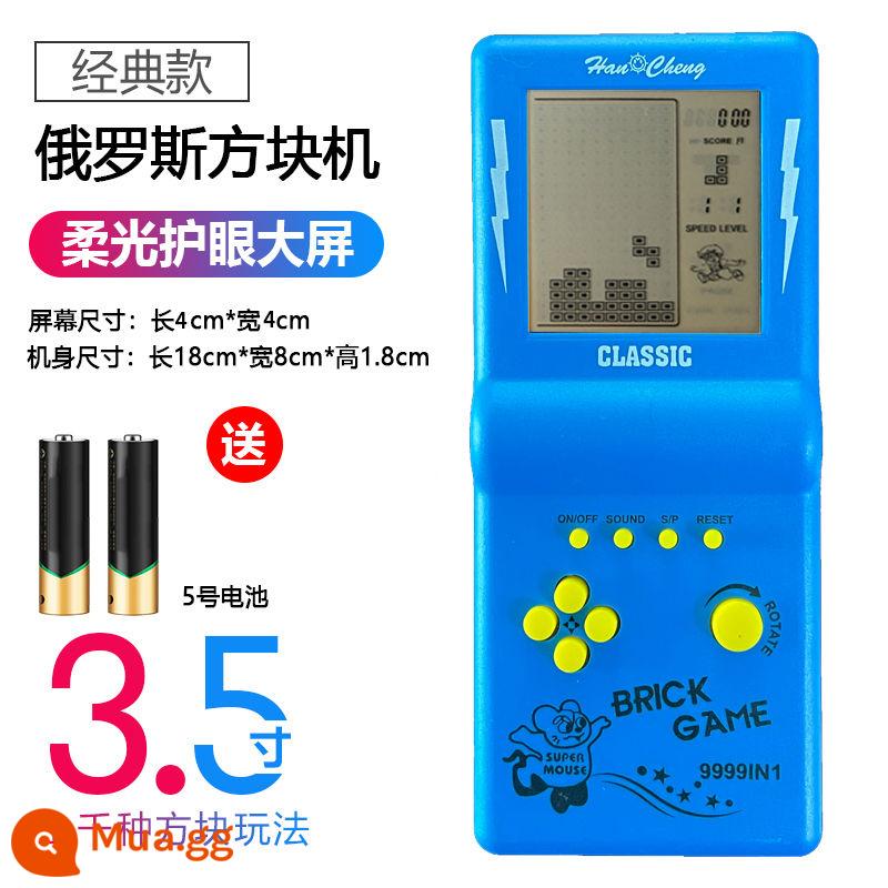 Máy chơi game Tetris cầm tay 4.1 inch màn hình lớn bao phủ lòng bàn tay trẻ em cổ đại hoài cổ di động cầm tay học sinh tiểu học thời thơ ấu học sinh vuông đồ chơi giáo dục cổ điển 8090 kiểu cũ mini nhỏ - Màu xanh cổ điển [màn hình lớn 3,5 inch] đi kèm pin