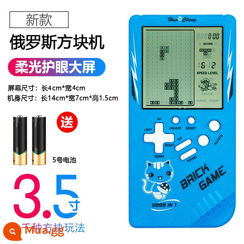 Máy chơi game Tetris cầm tay 4.1 inch màn hình lớn bao phủ lòng bàn tay trẻ em cổ đại hoài cổ di động cầm tay học sinh tiểu học thời thơ ấu học sinh vuông đồ chơi giáo dục cổ điển 8090 kiểu cũ mini nhỏ - [Màn hình lớn 3,5 inch] màu xanh mới đi kèm pin