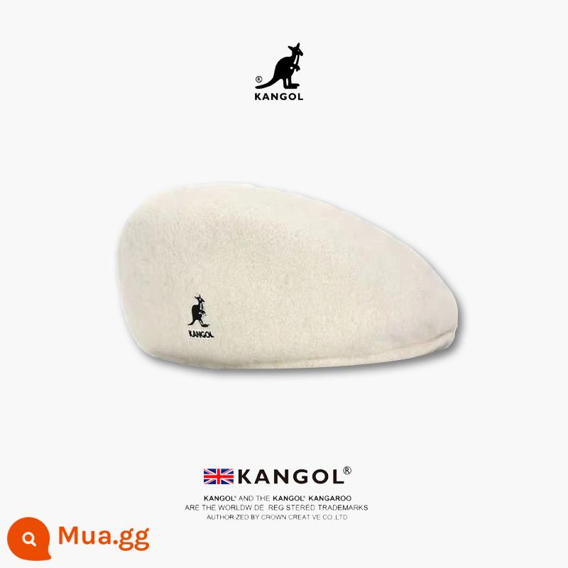 [Chính hãng chính thức] Mũ nồi kangaroo KANGOL Tropic 504 xu hướng thu đông nam nữ cùng kiểu mũ len - Trắng [Len] Tóc Thẳng Điểm