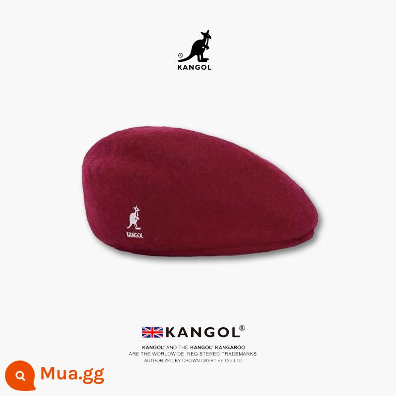 [Chính hãng chính thức] Mũ nồi kangaroo KANGOL Tropic 504 xu hướng thu đông nam nữ cùng kiểu mũ len - Burgundy [Wool] Tóc Thẳng Điểm