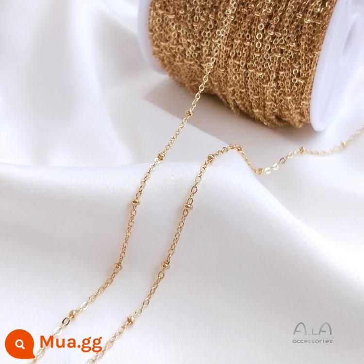 Giữ màu mạ vàng 14K dây chuyền mạ vàng thật dây chuyền mỏng tua hình chữ O dây chuyền nối dài vòng cổ vòng tay chất liệu phụ kiện tự làm - Chuỗi hạt kẹp chữ O phẳng dày 1,2mm dày 1 mét, có thể trang bị vòng mở dày 0·5