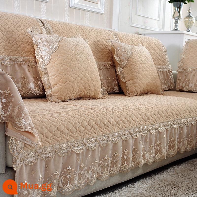 Sofa Đệm Phong Cách Châu Âu Bốn Mùa Đa Năng Sang Trọng Mùa Đông Ghế Sofa Chống Trơn Trượt Tất Cả Có Thể Bọc Khăn Đệm Da Dày - váy lạc đà