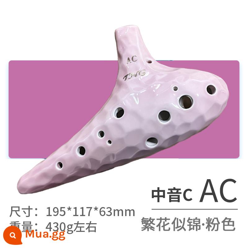 TNG ocarina alto 12 lỗ C điều chỉnh sinh viên người lớn chuyên nghiệp 12 lỗ AC điều chỉnh ocarina sóng biển nhạc cụ ocarina - AC alto C màu hồng [khuyên dùng cho người mới bắt đầu]