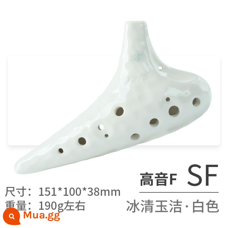 TNG ocarina alto 12 lỗ C điều chỉnh sinh viên người lớn chuyên nghiệp 12 lỗ AC điều chỉnh ocarina sóng biển nhạc cụ ocarina - Treble SF trắng F