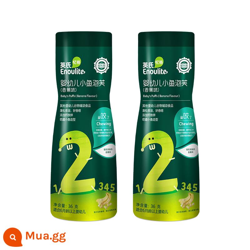 Anh cá nhỏ ngón tay nhát cho bé mọc răng đồ ăn nhẹ giải trí của trẻ em dinh dưỡng có thể lấy bánh quy bóng nhát - [Doleneng] Cá Puffs [Hương Chuối]*2 lon