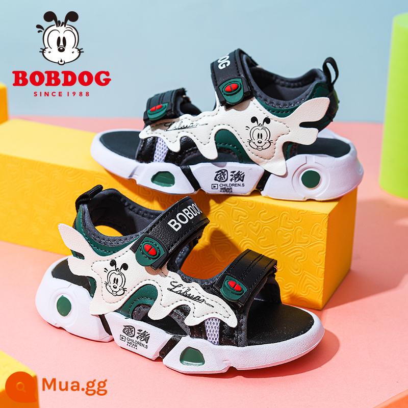 Giày sandal bé trai Bobbean mùa hè 2023 mới Bao Đầu chống va chạm đế mềm chống trượt giày thể thao trẻ em đi biển - Gạo/xanh đậm[5035]