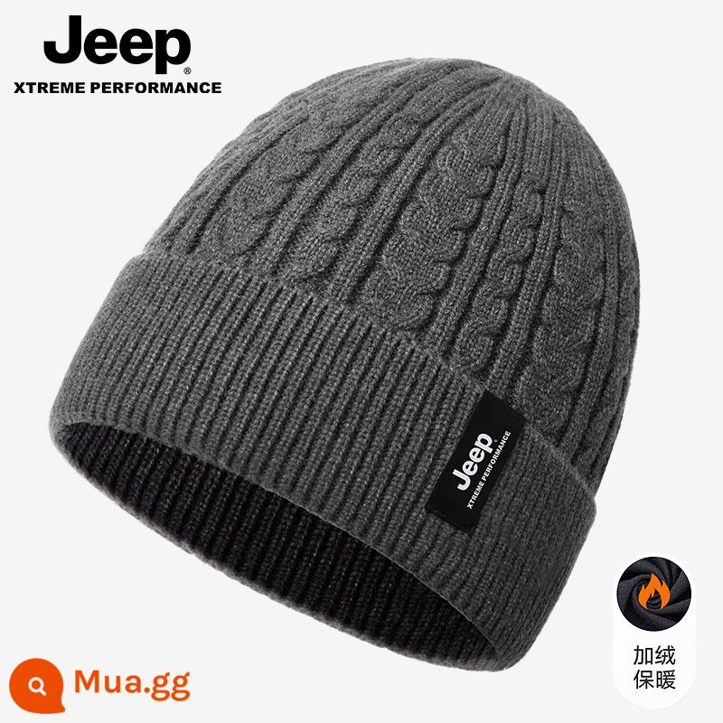 Mũ Jeep Jeep Mũ len nam sọc dày ấm áp mùa đông phù hợp cho mọi trận đấu Áo thun cổ bảo vệ cổ mũ cotton dành cho nam - phong cách năm