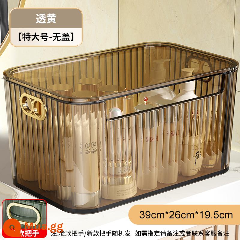 Hộp lưu trữ mỹ phẩm để bàn Tianshu Bàn trang điểm acrylic Mặt nạ Sản phẩm chăm sóc da Bàn cà phê linh tinh Giỏ đựng đồ ăn nhẹ - Màu vàng mờ cực lớn [không có nắp]