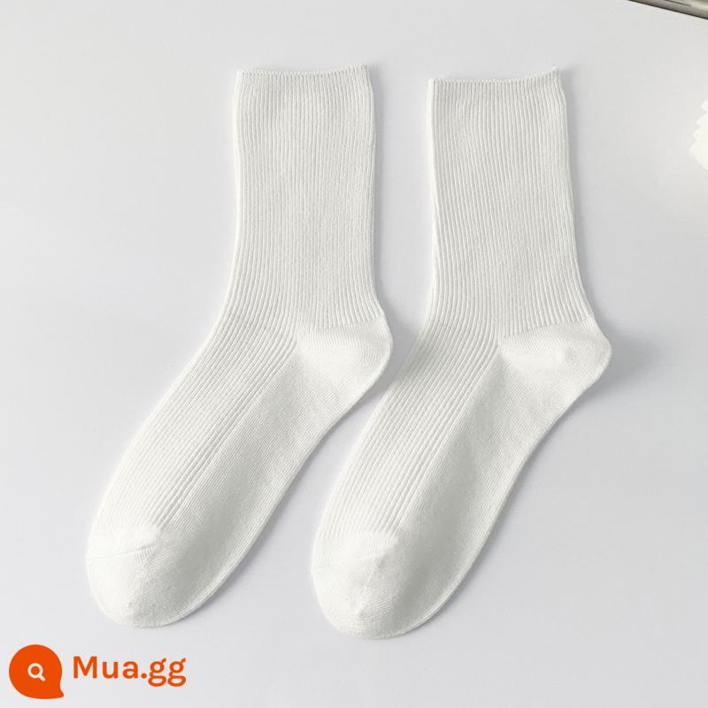 Vớ trắng trẻ em mùa thu và mùa đông đen cotton cotton cotton ins me - Trắng 3[3 đôi]