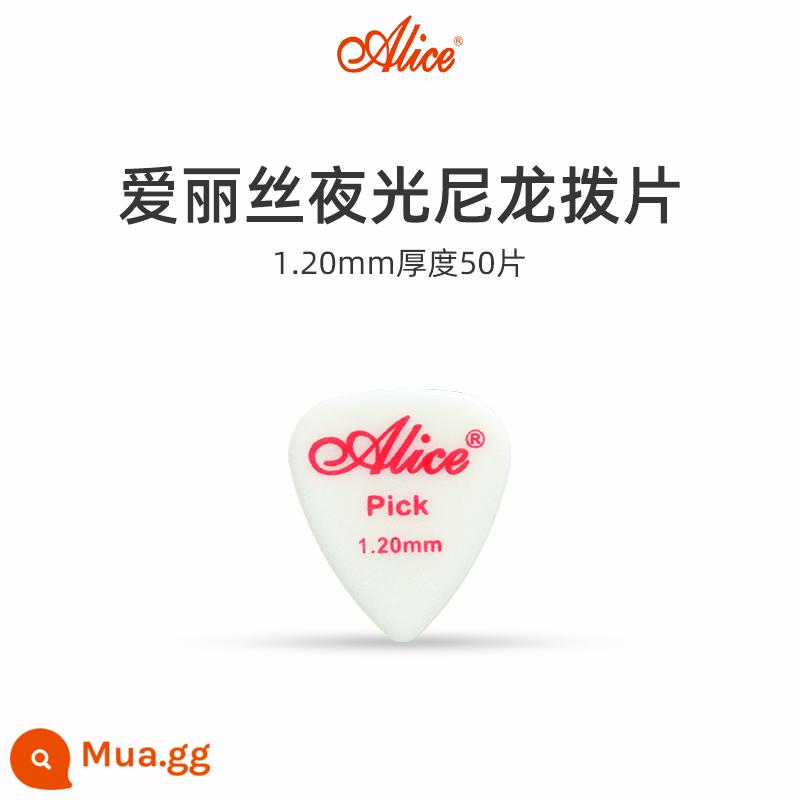 Alice Alice Civil Ballad Guitar Cosmetics Sweeking Thin huỳnh quang Nylon Nights Optoelectronics Guitar Persevers Persevers Pick - [Gói 50 miếng] 1,2mm+ đi kèm hộp chọn