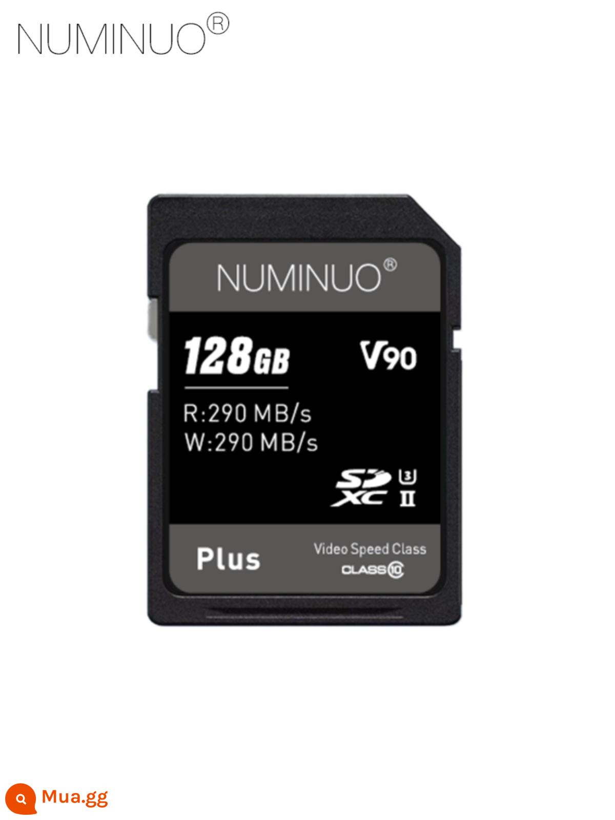 Thẻ V90SD tốc độ cao UHS-II thích hợp cho thẻ nhớ máy ảnh ống kính đơn Nikon, Canon, Sony A7M2/R ZVE1 - Gói đầu đọc thẻ V90 SD 128GB