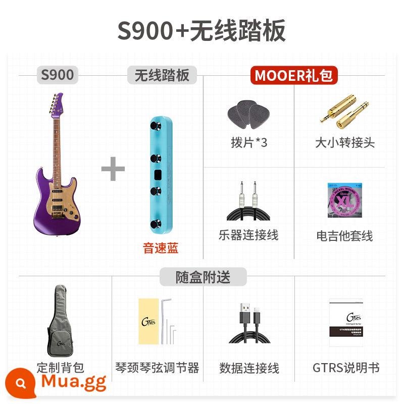 MOOER Magic Ear GTRS đàn guitar điện thông minh S900 có thể ghi Bluetooth tích hợp hiệu ứng toàn diện đàn guitar điện - Tỉa tím + đạp xanh