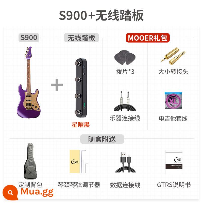 MOOER Magic Ear GTRS đàn guitar điện thông minh S900 có thể ghi Bluetooth tích hợp hiệu ứng toàn diện đàn guitar điện - Tỉa tím + đạp đen