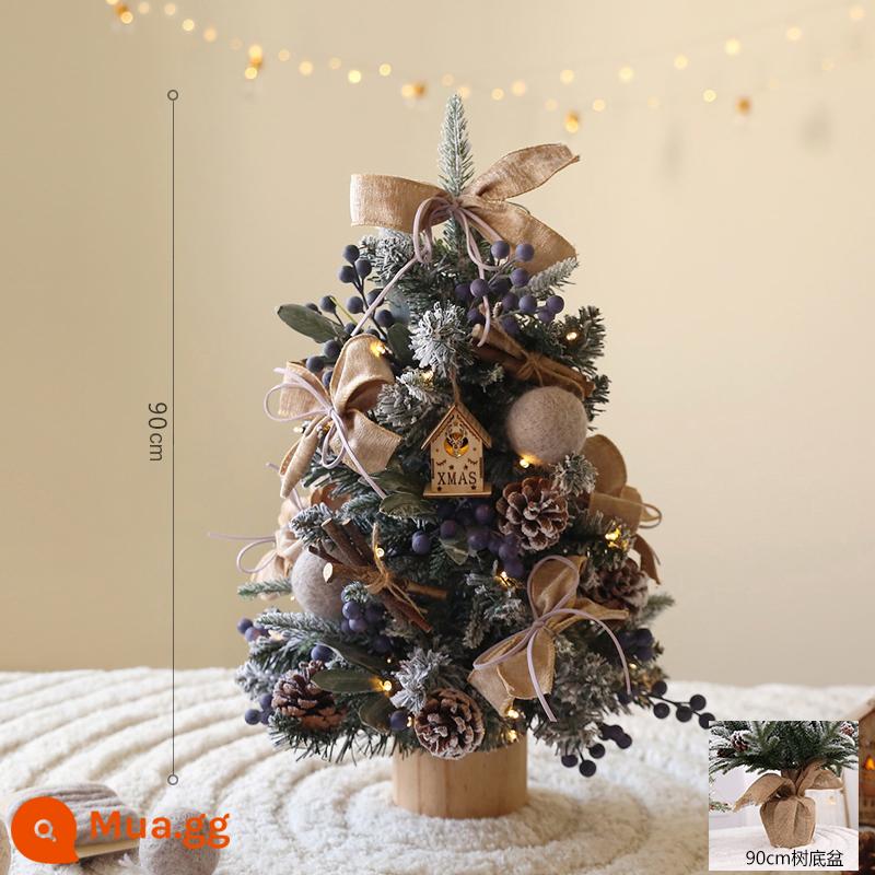 Nhà cây thông Noel 1,2/1,5 mét 1,8 gói mô phỏng mã hóa lớn phát sáng trang trí nhỏ trang trí - Blueberry 90cm [có đèn]