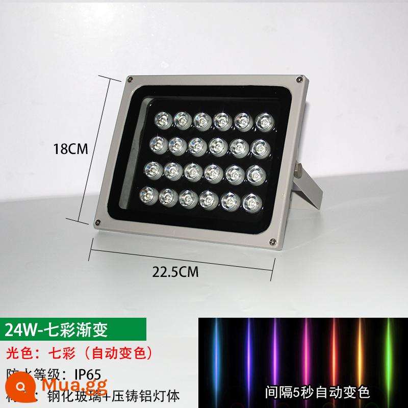 Đèn Pha LED Ngoài Trời Đèn Chiếu Sáng Chống Nước Cao Cấp Đèn Phong Cảnh Cắm Chôn Ánh Sáng Sân Vườn Phủ Xanh Đèn Cây - Thay đổi màu tự động đầy màu sắc 24W