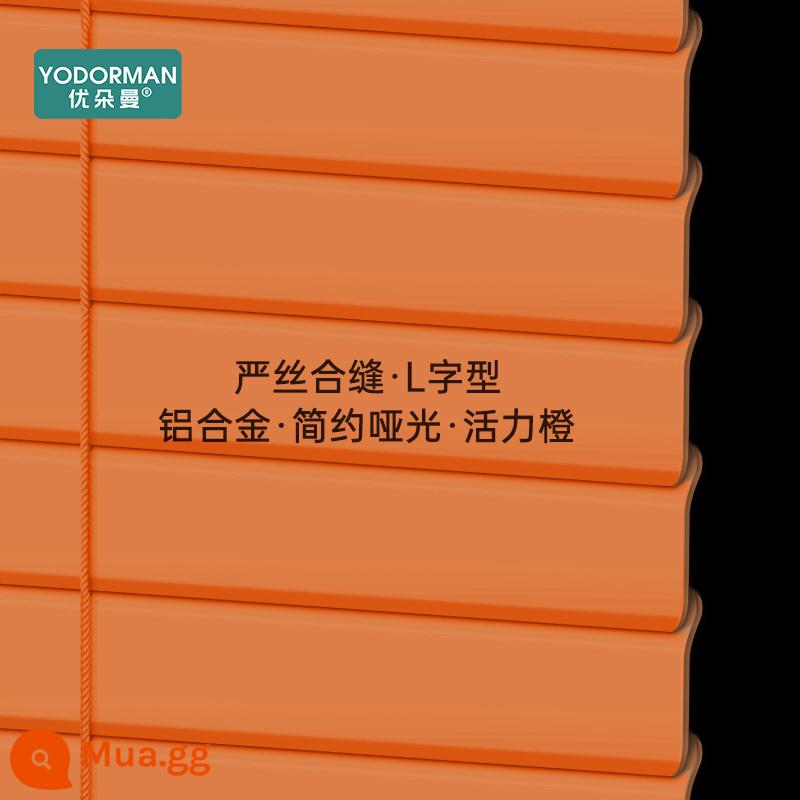 Udorman Hợp Kim Nhôm Rèm Venetian Miễn Phí Bấm Bóng Nâng Điện Đơn Giản Hiện Đại Phòng Phòng Tắm Nhà Bếp - [Mờ tiêu chuẩn] Màu cam rực rỡ